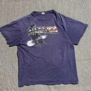 Vintage Purple America Home Of The Brave graphic tee